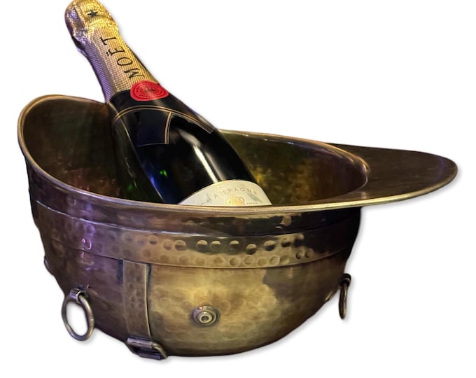 Polo Helmet Solid Antique Brass Champagne Ice Bucket | Wine Cooler