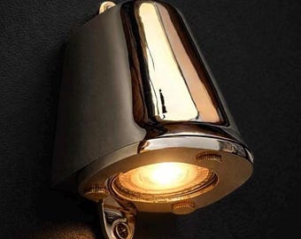 Holt ~ Solid Brass Mast Down Wall Light Mains LED Outdoor & Bathroom