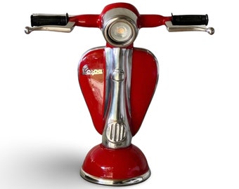 Red Scooter Table Lamp Vintage Style Bedroom Bedside Light