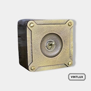 Single Gang Bronze Solid Cast Metal Surface Mounting Light Switch Industrial 2 Way - BS EN Approved Vintage Britmac Style