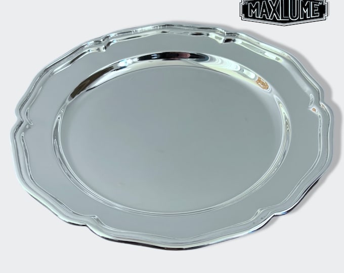 Maxlume ~ Solid Victorian Style Silver Finish Serving Cater Tray Mirror Finish