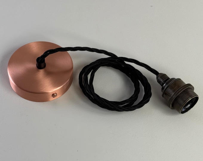 Solid Copper Single Drop Hanging Pendant Set E27 | Ceiling Light
