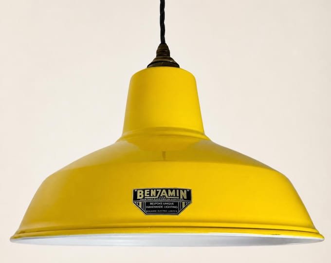 Filby Summer Yellow RLM Reflector Lampshade Pendant Light | 12.5 Inch