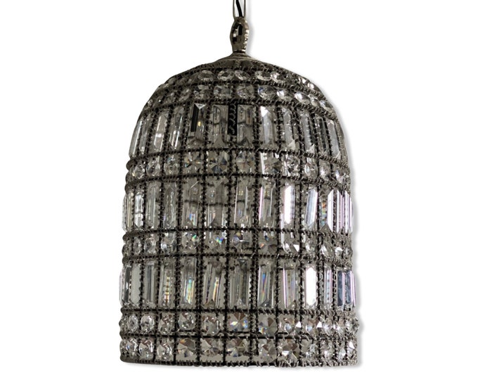 Bixley ~ XL French Glass Bird Cage Luxury Chandelier Light Dining Room Ceiling Pendant ~ 14 Inch