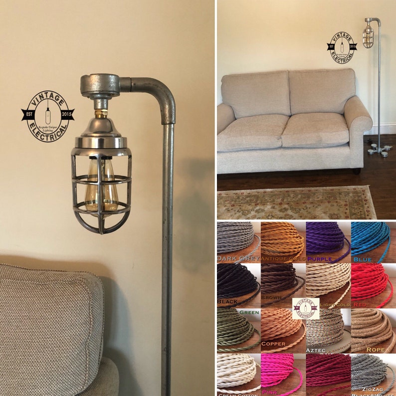 The Happisburgh Cage Industrial Floor Lamp Light Edison Uk Image 0
