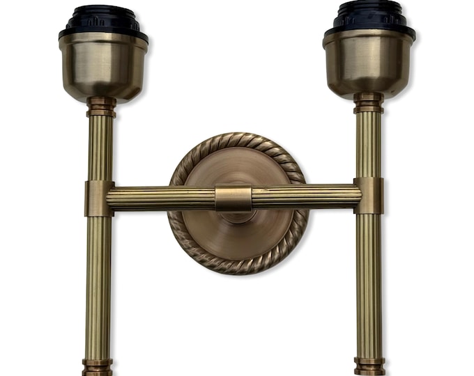 Felbrigg ~ Double Antique Brass Wall Sconce Industrial Vintage Light