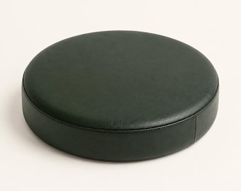 Dark Green Genuine Leather Bar Stool Replacement Seat - 31cm