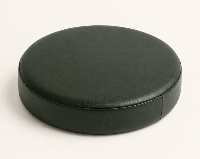 Dark Green Genuine Leather Bar Stool Replacement Seat - 31cm