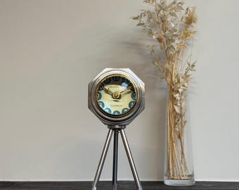 London Table Tripod Clock Polished Nickel Solid Brass Ship Nautical