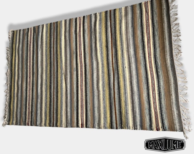 Hand Knotted Reversible Flat Weave Pure Wool Colourful Kilim Woollen Rug 3ft x 5ft