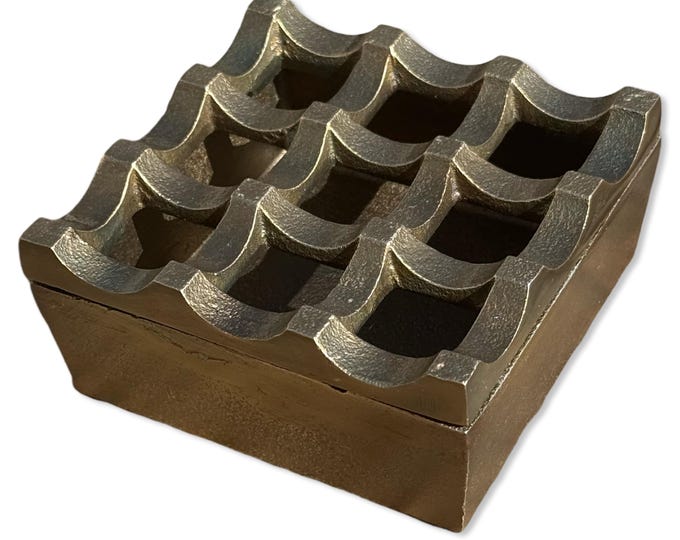 Antique Brass Handcrafted Cast Ashtray - Vintage Style Cigar Holder Ashtray - Heavy Cigarette Ashtray