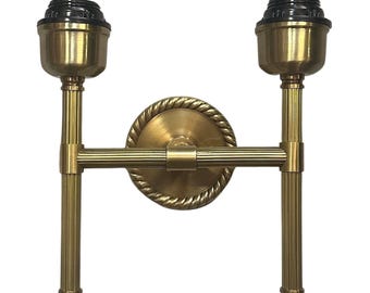 Felbrigg ~ Double Antique Brass Wall Sconce Industrial Vintage Light | Dining Room | Kitchen Table