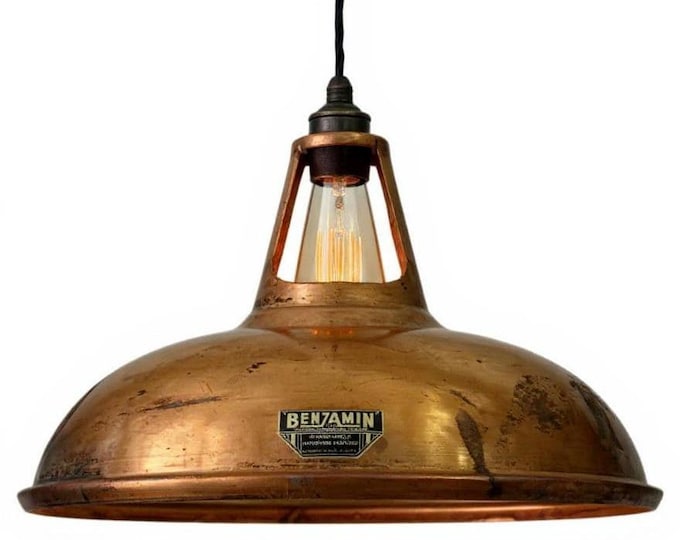 Cawston XL - Antique Copper Lampshade Pendant Set Light - 14 Inch