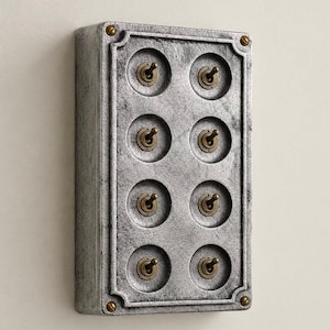 8 Gang 2 Way Solid Cast Metal Conduit Light Switch Industrial