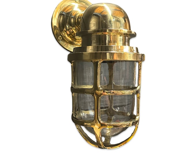 Keswick ~ Bulkhead Outdoor & Bathroom Sconce Wall Light Solid Brass |  7 Inch