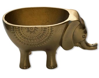 Elephant Planter Solid Cast Brass Metal Plant Pot for Succulents & Plants | Safari Planter