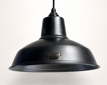 Filby Pewter Grey RLM Reflector Lampshade Pendant Light - 12.5 Inch