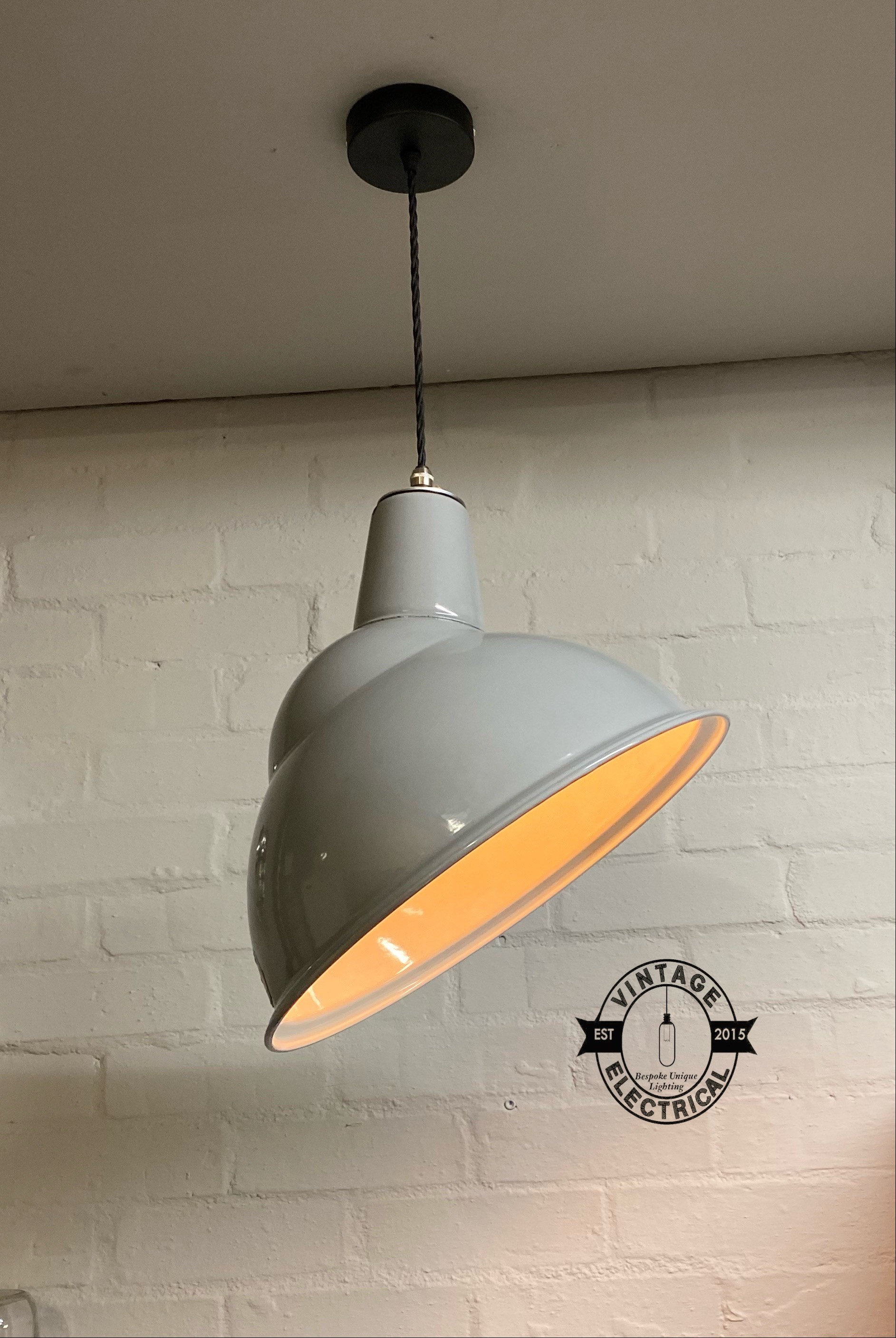 Benjamin XL 1950s Industrial Parabolic Shade Pendant Set Light