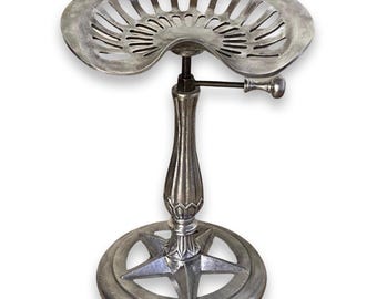 Tractor Seat Industrial Solid Bar Stool | Vintage Style | Solid Cast Metal | Floor Standing