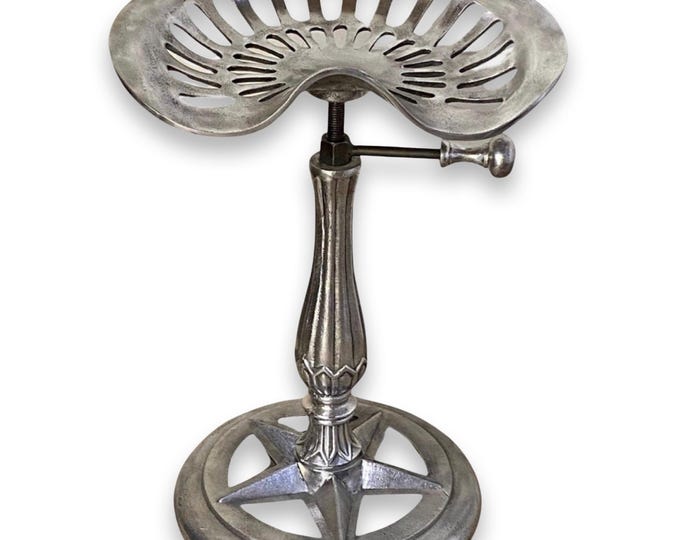 Tractor Seat Industrial Solid Bar Stool | Vintage Style | Solid Cast Metal | Floor Standing