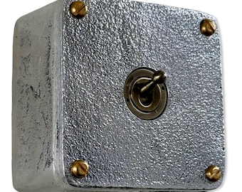 Single Gang Solid Cast Metal Surface Mounted Conduit Light Switch Industrial 2 Way - BS EN Approved Vintage Crabtree
