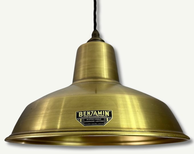 Filby ~ Antique Brass Lampshade Pendant Ceiling Light ~ 12.5 Inch
