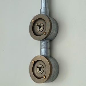 Double Gang Cast Metal Conduit Light Switch | 2 Way Vintage