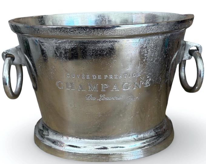 Great Gatsby ~ Solid Cast Engraved Champagne Large Ice Bucket | Wine Cooler Bath