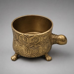 Tortoise Planter Pot | Brass Finish Indoor Succulent Holder