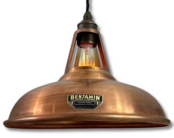 Cawston - Antique Copper Slotted Lampshade Pendant Ceiling Light - 11 Inch