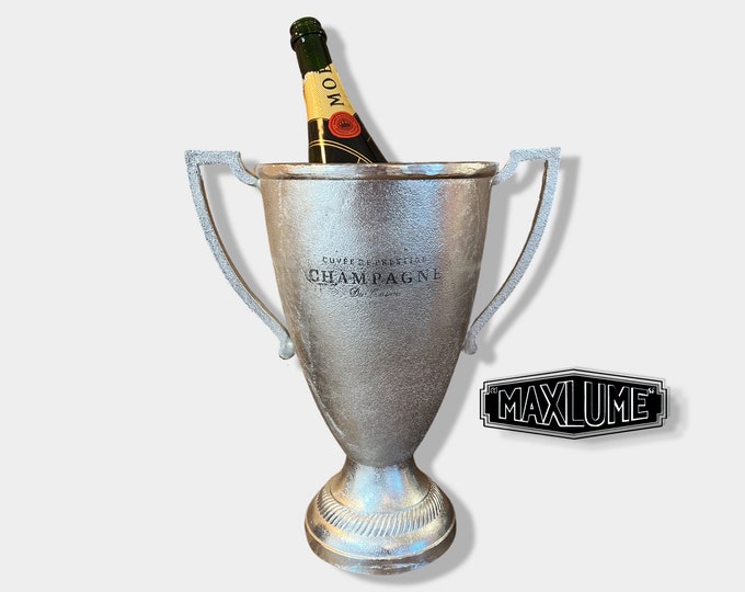 Maxlume ~ Trophy Solid Cast Engraved Champagne Ice Bucket | Wine Cooler | Birthday | Anniversary Present