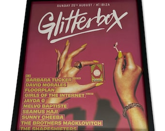 Glitterbox - Genuine Hi Ibiza Framed Dj Artwork | A3 Luxury Black Frame