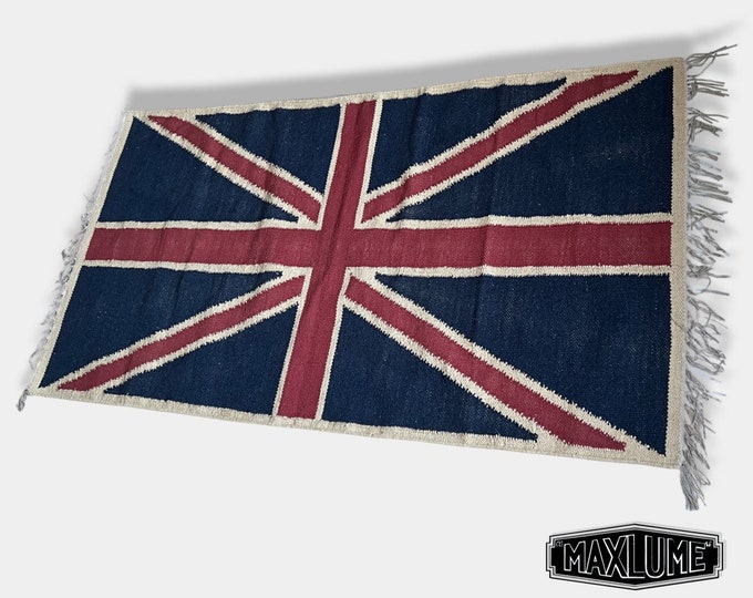 Hand knotted Reversible British Union Jack Jubilee Rug