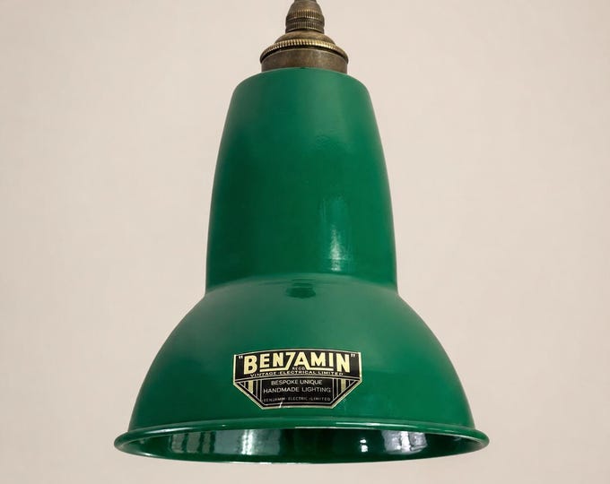 Alby Racing Green Shade Pendant Set Light ~ 6 Inch