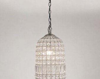 Bixley French Glass Bird Cage Chandelier Pendant Light | 10 Inch