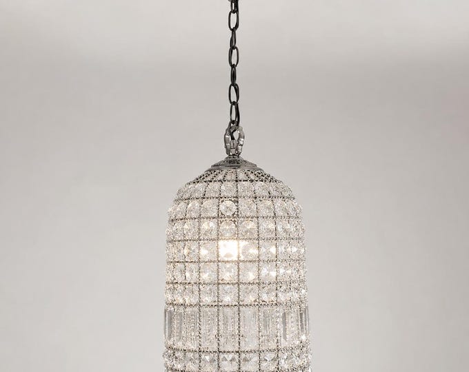 Bixley French Glass Bird Cage Chandelier Pendant Light | 10 Inch