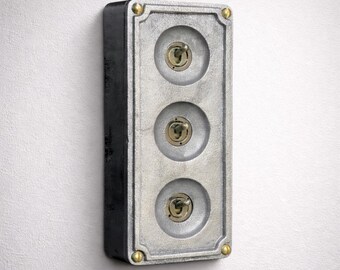 3 Gang 2 Way Solid Cast Metal Conduit Toggle Light Switch