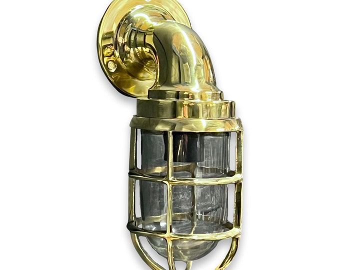 Beachamwell ~ Bulkhead Outdoor & Bathroom Wall Light | Solid Brass | 10.5 Inch