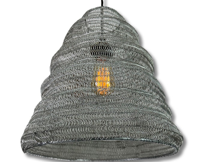 Walton ~ Beehive Large Silver Wire Mesh Lampshade Pendant Ceiling Light