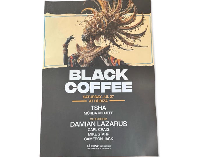 Black Coffee Genuine Hi Ibiza Dj Artwork A2 Luxury Poster