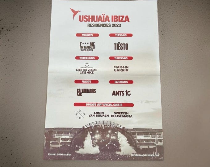 Ushuaia ~ Genuine Official Ibiza Dj Artwork | Luxury Poster