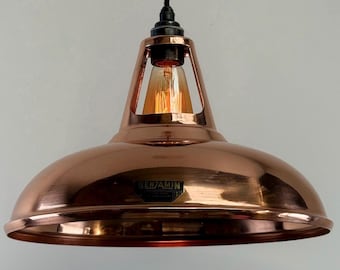 Cawston XL - Genuine Solid Copper Slotted Lampshade Pendant Set Light - 14 Inch