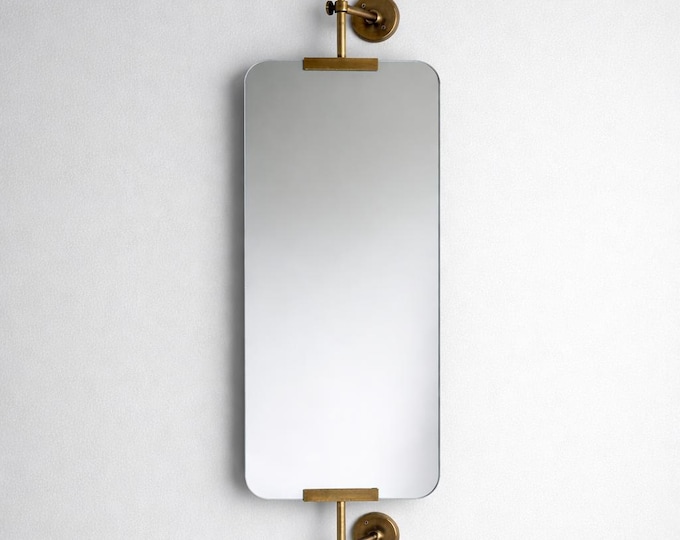 Antique Brass Swivel Portrait Wall Mounted Bathroom | Dressing Room Mirror