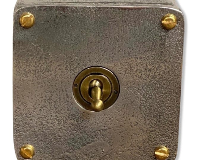 Single Gang Solid Cast Metal Surface Mounted Conduit Light Switch Industrial 2 Way - BS EN Approved Vintage Crabtree