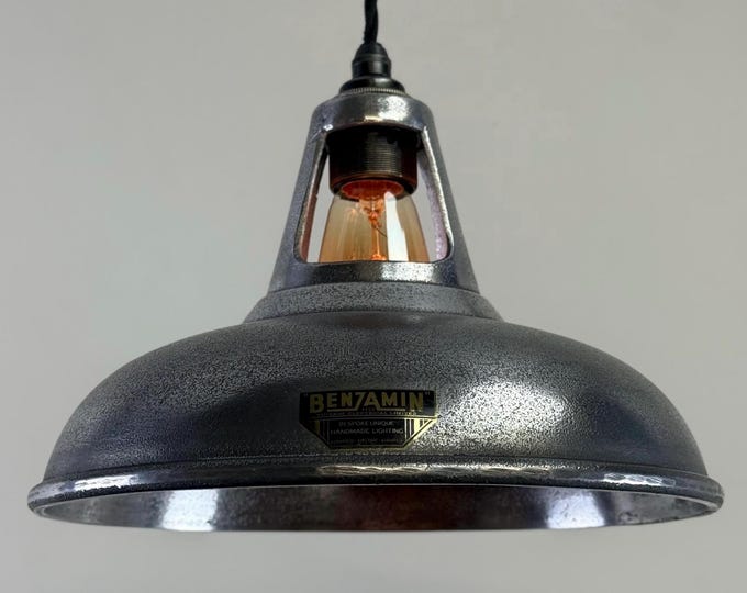 Cawston - Silver Solid Cast Aluminium Lampshade Pendant Set Light - 11 Inch