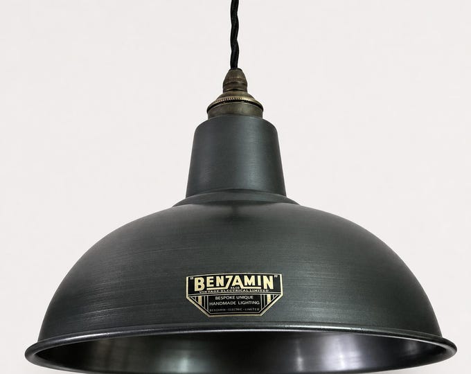 Salthouse Pewter Grey Shade light ceiling pendant 10 Inch
