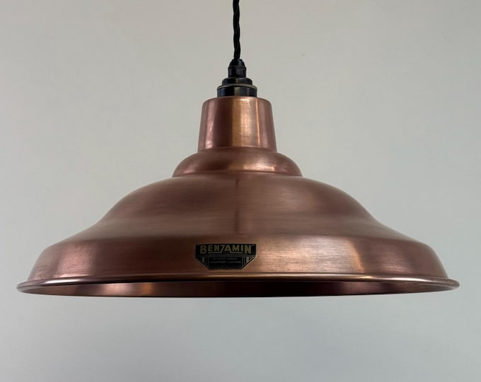 Bawsey ~ Antique Copper Industrial factory shade light ~ 16 Inch