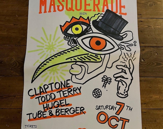 Masquerade Genuine Official Pacha Ibiza Framed Dj Artwork | Luxury Poster