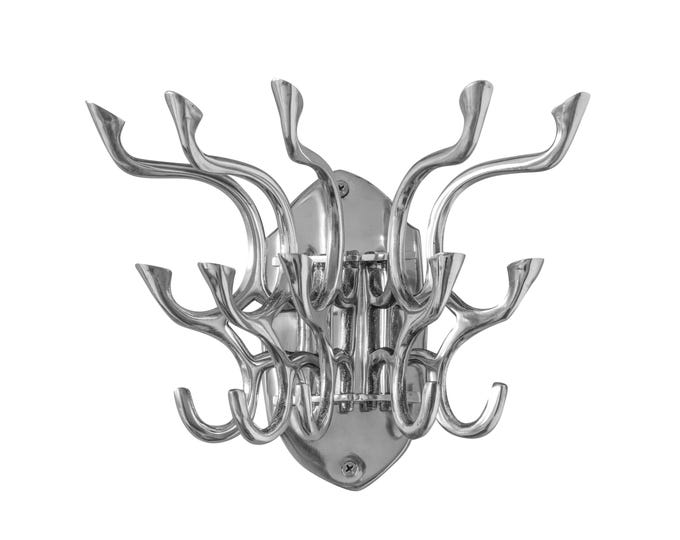 Metal Swivel Coat Rack | Polished Chrome | Rustic | Handmade | Vintage Style | Art Deco