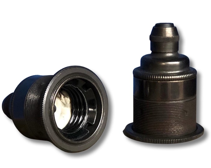 E27 Period Bronze Pewter Black Pendant Lampholder | Bayonet e27 Fitting With Cable Grip